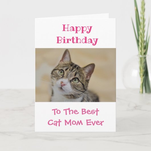 Birthday Cat Mam World's Best Ever Pet Photo Kaart (Voorkant)