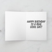 BIRTHDAY CAT OP BEACH SHARK CARD KAART (Binnen)