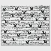Birthday Cat op vel Music Cadeaupapier (Vlak)