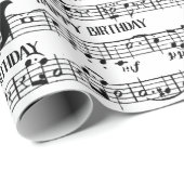 Birthday Cat op vel Music Cadeaupapier (Rol Hoek)