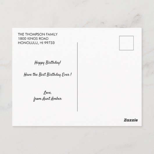 Birthday Cat | Oranje kat Happy Birthday Briefkaart (Achterkant)