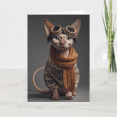 Birthday Cat Pilot Aviator Cool Funny Aviation Kaart (Voorkant)