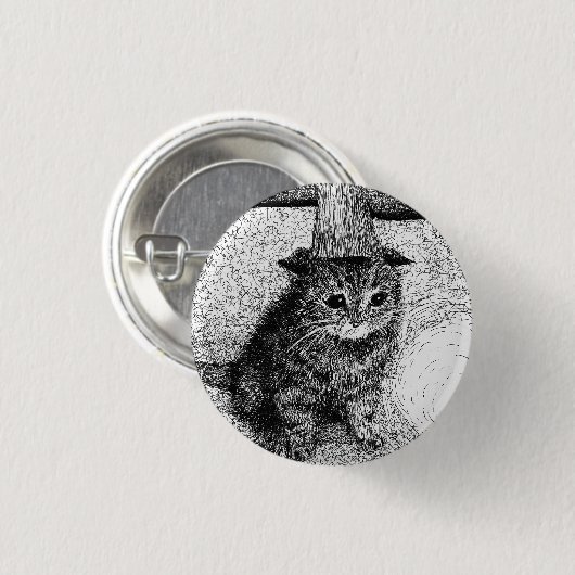 Birthday Cat Ronde Button 3,2 Cm (Voorkant /achterkant)
