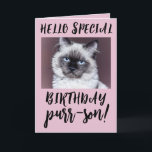 BIRTHDAY CAT SIAMESE PERSIAN WENSKAART KAART<br><div class="desc">CUTE CAT PEDIGREE KAT BIRTHDAY KAART</div>