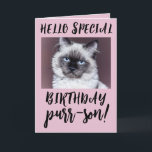 BIRTHDAY CAT SIAMESE PERSIAN WENSKAART KAART<br><div class="desc">CUTE CAT PEDIGREE KAT BIRTHDAY KAART</div>