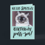BIRTHDAY CAT SIAMESE PERSIAN WENSKAART KAART<br><div class="desc">CUTE CAT PEDIGREE KAT BIRTHDAY KAART</div>