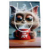 Birthday Cat With Fun Text On a Coffee Mug Medium Cadeauzakje (Voorkant)