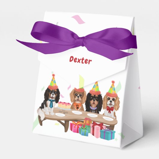 Birthday Cavalier King Charles Spaniel Bedankdoosjes (Voorkant Zijde)