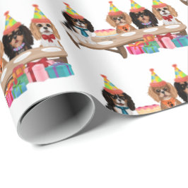 Birthday Cavalier King Charles Spaniel Cadeaupapier