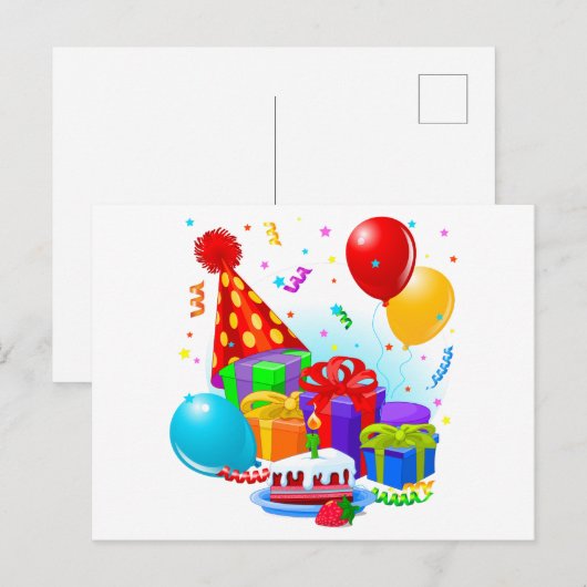 Birthday Celebration Briefkaart (Voorkant / Achterkant)