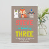 Birthday Celebration Cute Animals Card Art Kaart (Staand voorkant)