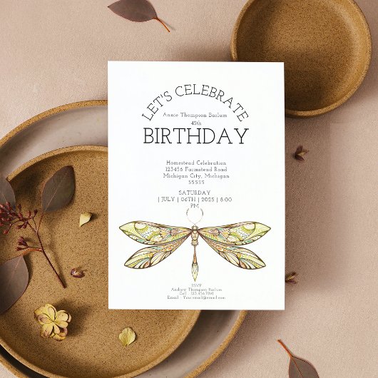 Birthday Celebration Dragonfly Kaart