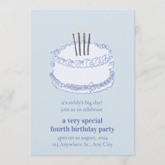 Birthday Celebration – Editable Party Invitation T Kaart (Voorkant)