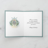 Birthday Celebration Maagd Mary Elegant Religieuze Kaart (Binnen)