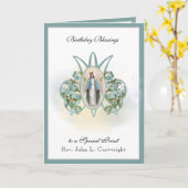 Birthday Celebration Maagd Mary Elegant Religieuze Kaart (Gele Bloem)