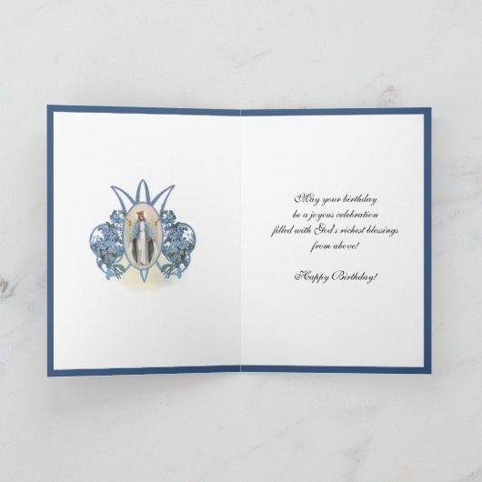 Birthday Celebration Maagd Mary Elegant Religieuze Kaart (Binnen)