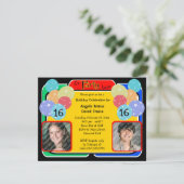 Birthday Celebration Photo Invitation Kaart (Staand voorkant)