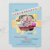 Birthday Celebration Photo Lijst Invitation Kaart (Voorkant / Achterkant)