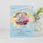 Birthday Celebration Photo Lijst Invitation Kaart (Staand voorkant)