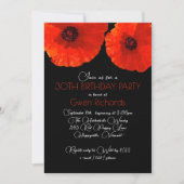 Birthday Celebration Red Poppy Flowers Kaart (Voorkant)
