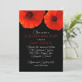 Birthday Celebration Red Poppy Flowers Kaart (Staand voorkant)