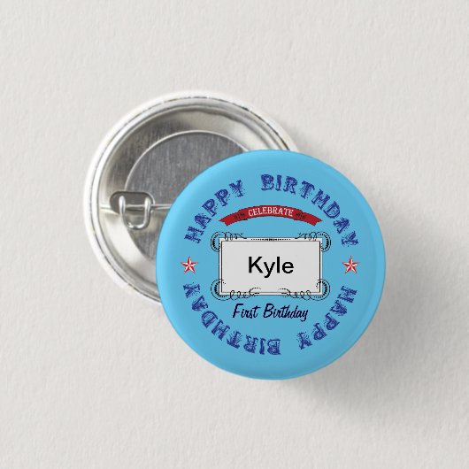 Birthday Celebration Ronde Button 3,2 Cm (Voorkant /achterkant)