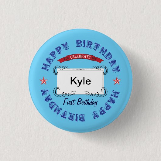 Birthday Celebration Ronde Button 3,2 Cm (Voorkant)