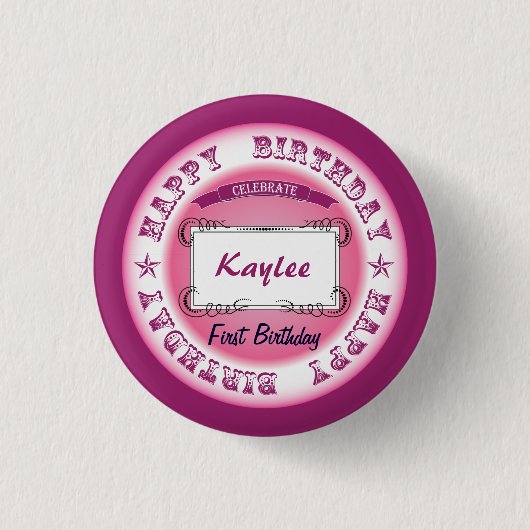 Birthday Celebration Ronde Button 3,2 Cm (Voorkant)