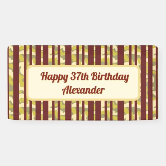 Birthday Celebration Rustic Any Age Birthday Spandoek (Horizontaal)