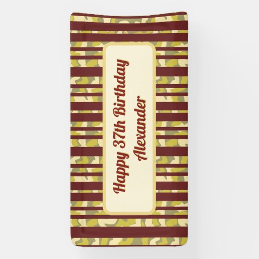 Birthday Celebration Rustic Any Age Birthday Spandoek (Verticaal)