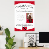 BIRTHDAY CELEBRATION Trinidad Flag met foto Poster (Thuiskantoor)