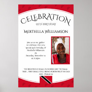 BIRTHDAY CELEBRATION Trinidad Flag met foto Poster