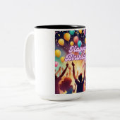 Birthday Celebration Tweekleurige Koffiemok (Voorkant links)