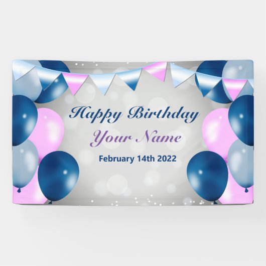Birthday Celebration Vinyl Banner, 3' x 5' Spandoek (Horizontaal)