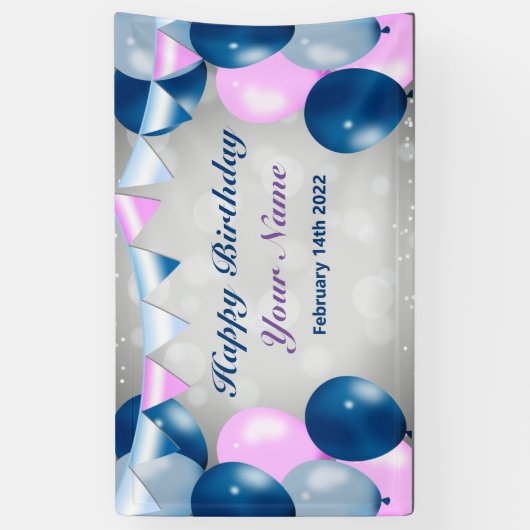 Birthday Celebration Vinyl Banner, 3' x 5' Spandoek (Verticaal)