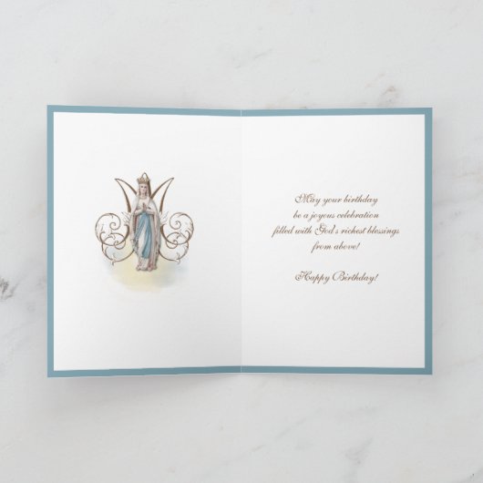 Birthday Celebration Virgin Mary Lourdes Kaart (Binnen)