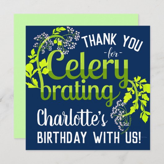 Birthday Celery Hartelijk dank - Punny Garden Card (Voorkant / Achterkant)