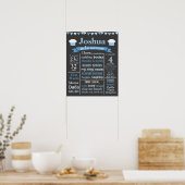 Birthday Chalkboard - Blue Cupcake Poster (Keuken)