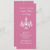 Birthday Chandelier (fuchsia) Kaart (Voorkant / Achterkant)