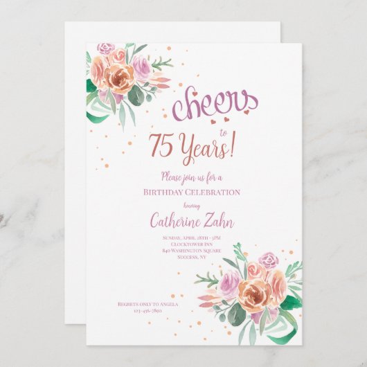 Birthday Cheers Invitation Kaart (Voorkant / Achterkant)
