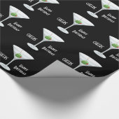 Birthday Cheers Martini Glass Olive Cocktail Black Cadeaupapier (Hoek)