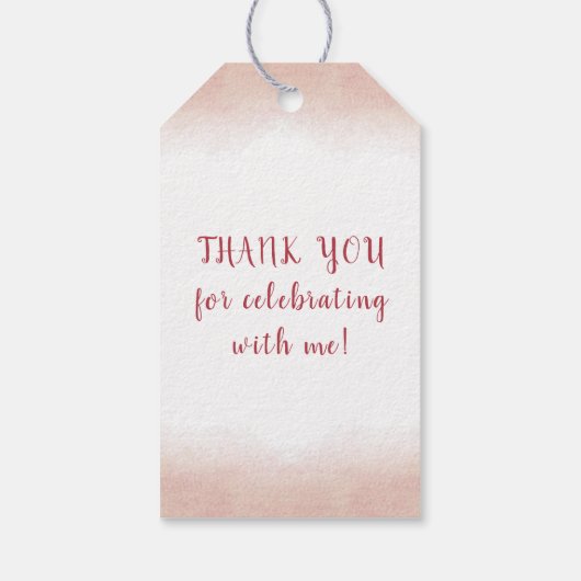 'Birthday CHEERS' NAAR # JAAR Roos Gold Script Cadeaulabel (Achterkant)