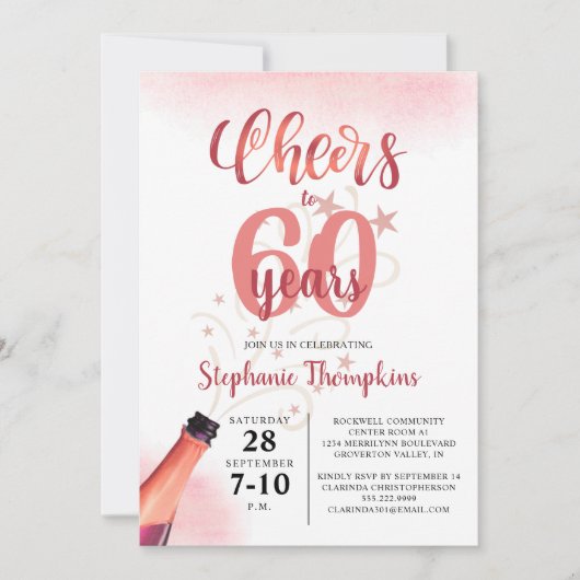 'Birthday CHEERS' NAAR # JAAR Roos Gold Script Kaart (Voorkant)
