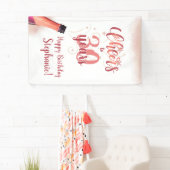 'Birthday CHEERS' NAAR # JAAR Roos Gold Script Spandoek (Insitu)