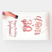 'Birthday CHEERS' NAAR # JAAR Roos Gold Script Spandoek (Horizontaal)