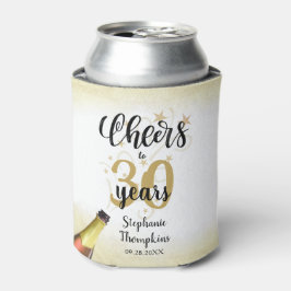 'Birthday CHEERS' NAAR # YEARS Black Gold Script Blikjeskoeler