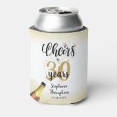 'Birthday CHEERS' NAAR # YEARS Black Gold Script Blikjeskoeler (Blikje Achterkant)