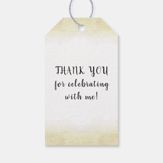 'Birthday CHEERS' NAAR # YEARS Black Gold Script Cadeaulabel (Achterkant)