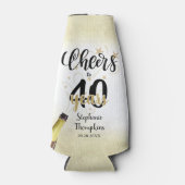 'Birthday CHEERS' NAAR # YEARS Black Gold Script Flesjeskoeler (Voorkant)