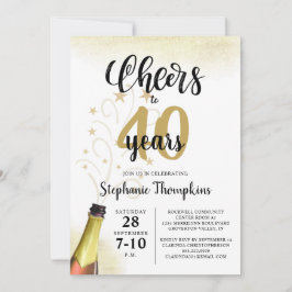 'Birthday CHEERS' NAAR # YEARS Black Gold Script Kaart
